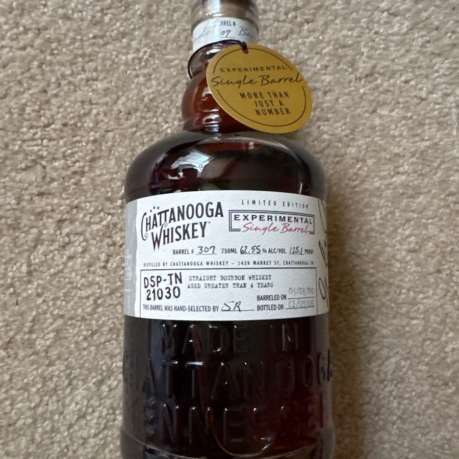 Chattanooga Whiskey Experimental Single Barrel, Barrel #307, Straight Bourbon Whiskey