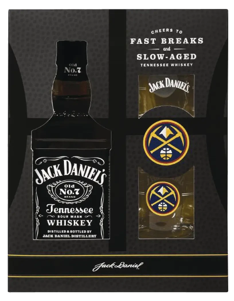 Jack Daniels Black With Denver Nuggets Glasses