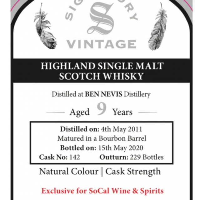 Ben Nevis 9 Year 2011 (Signatory Vintage)