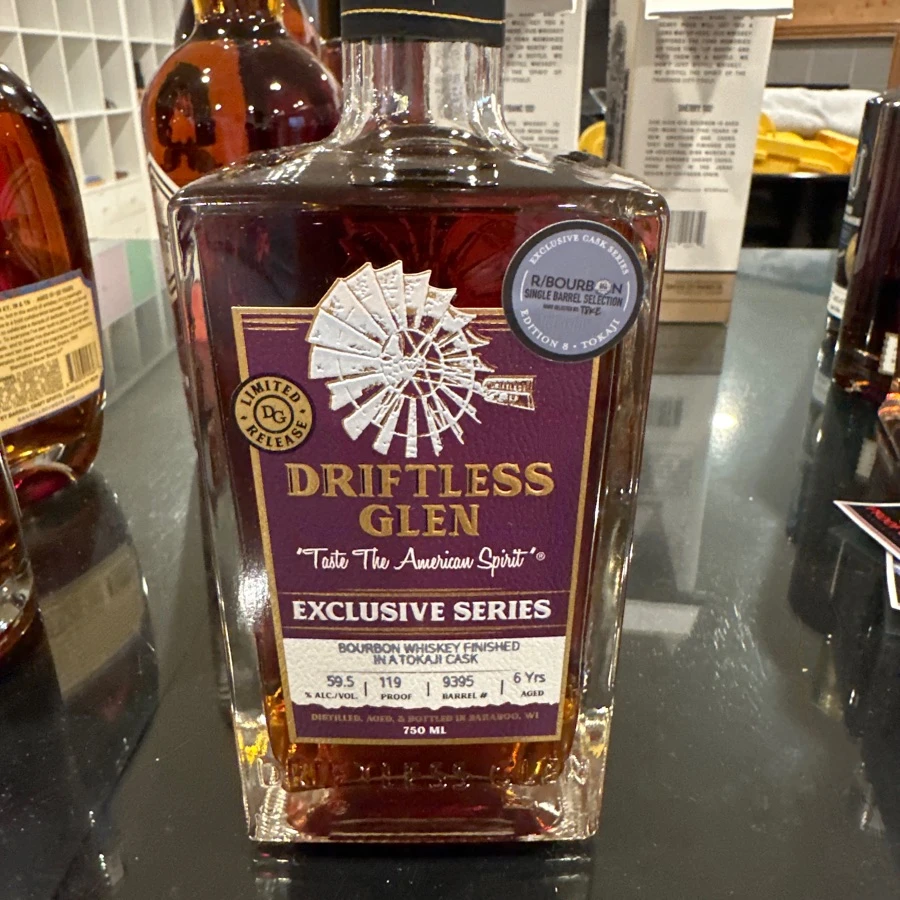 Driftless Glen Limited Release Bourbon Whiskey Finished in a Tokaji Cask Single Barrel Selection by R/Bourbon and T8KE