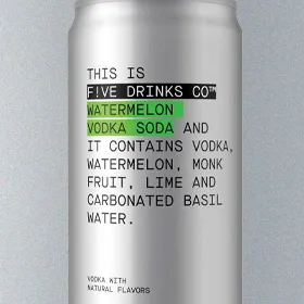 F!ve Drinks Co. Watermelon Vodka Soda