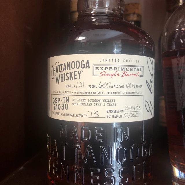 Chattanooga whiskey experimental single barrel