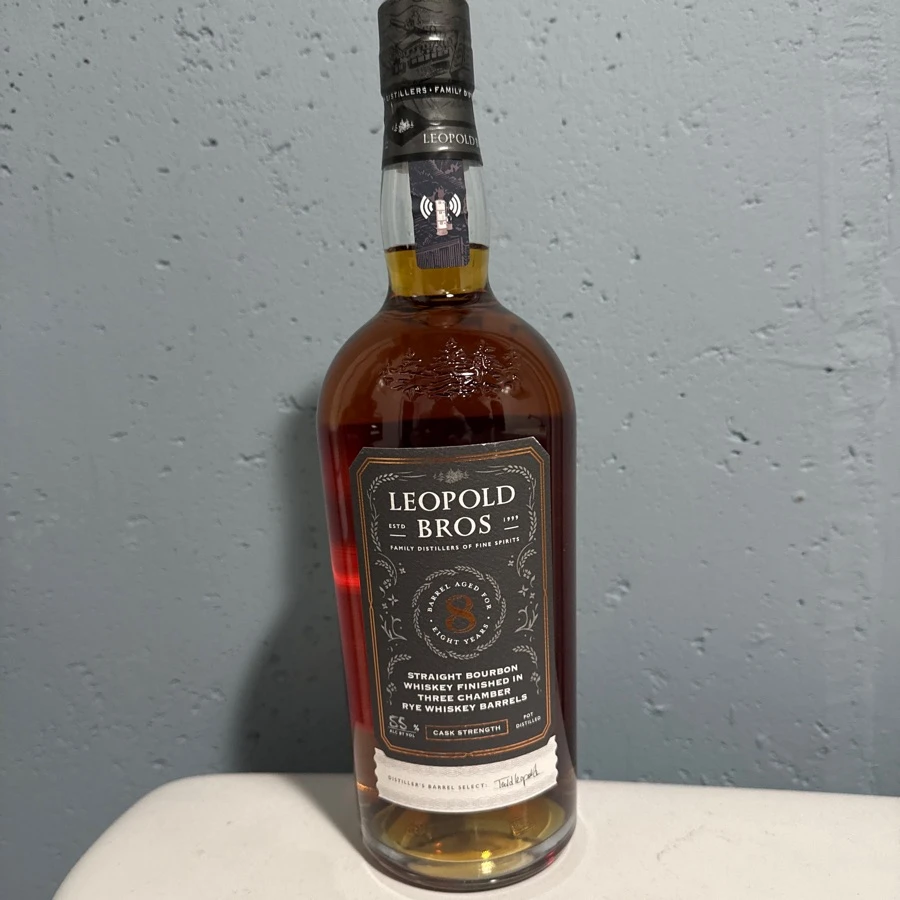 Leopold Brothers 8 Year Straight Bourbon Whiskey Finished in Three Chamber Rye Whiskey Barrels
