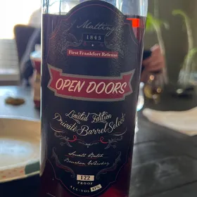 J Mattingly Open Doors Limited Edition Private Blend Select Bourbon Whiskey