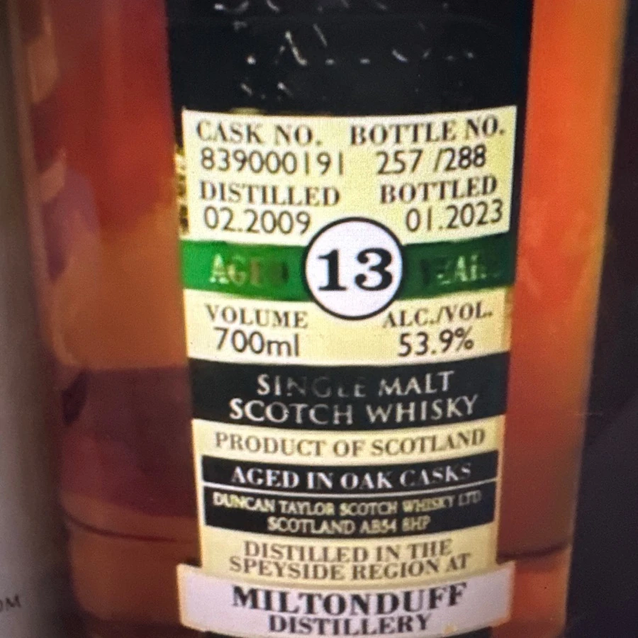 Duncan Taylor Single Cask Miltonduff 13 Year Old