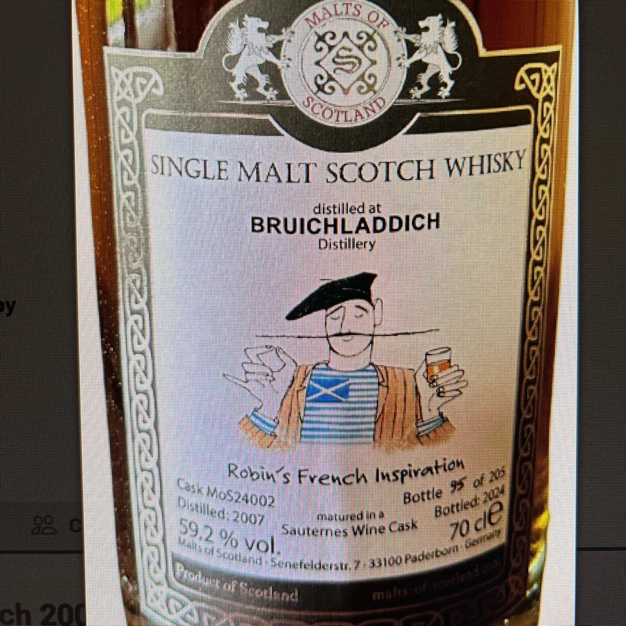 Bruichladdich 2007 "Robin's French Inspiration" (Malts of Scotland)