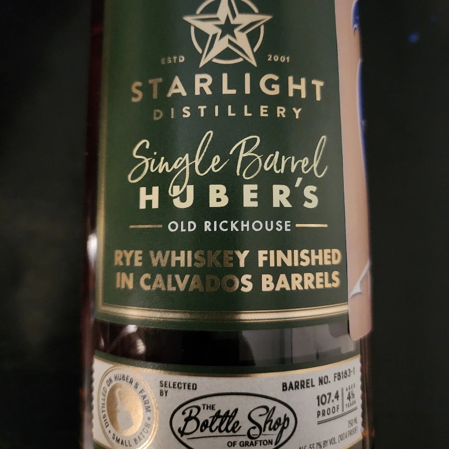 Starlight Single Barrel Rye Finished In Calvados Barrels (Jus de seigle)
