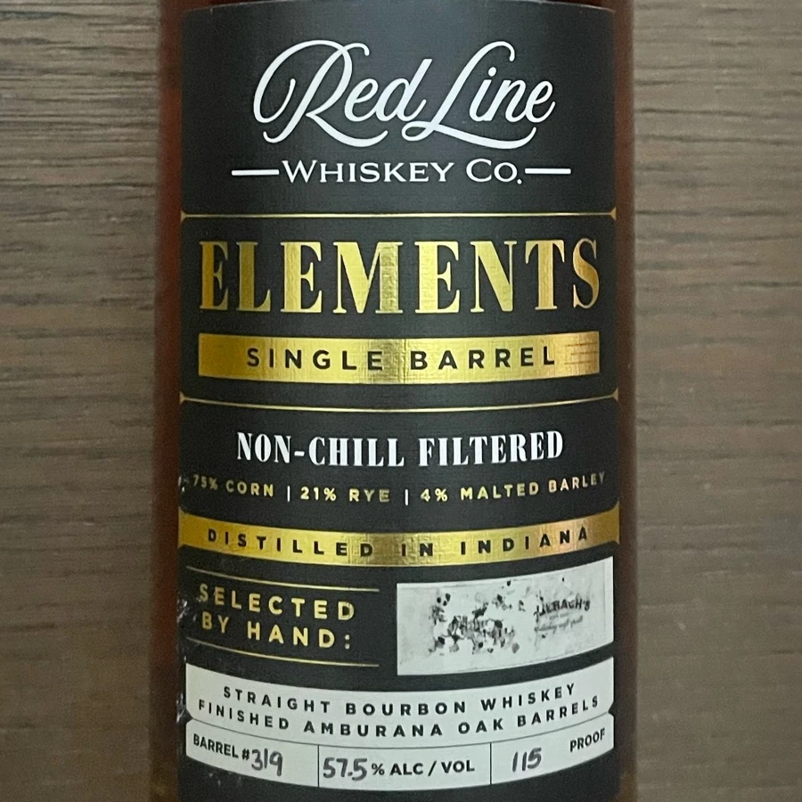 Red Line Elements Single Barrel Straight Bourbon Whiskey Finished in Amburana Oak Barrels - Seelbach's