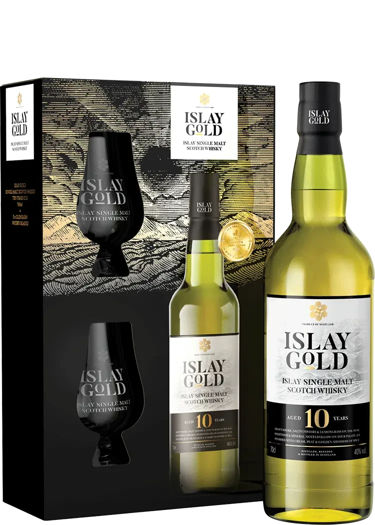 Islay Gold 10yr W 2 Glasses