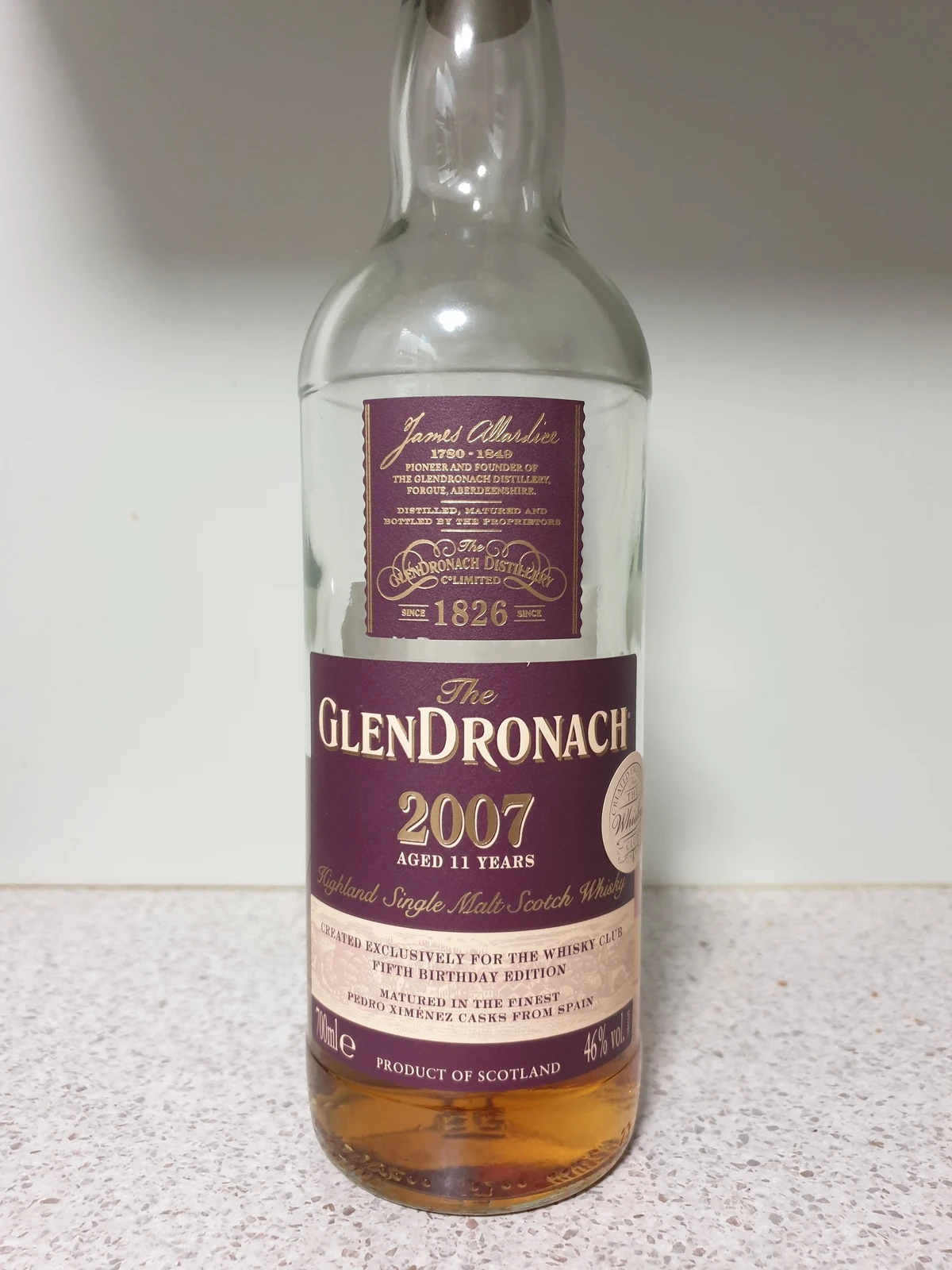 Glendronach 2007 Pedro Ximenez Cask Whisky Club