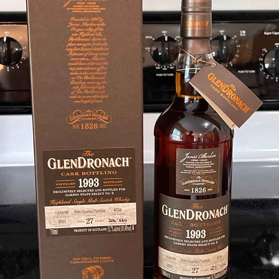 The Glendronach Cask Bottling 1993  27 Years Pedro Ximenez Puncheon  Cask #6734