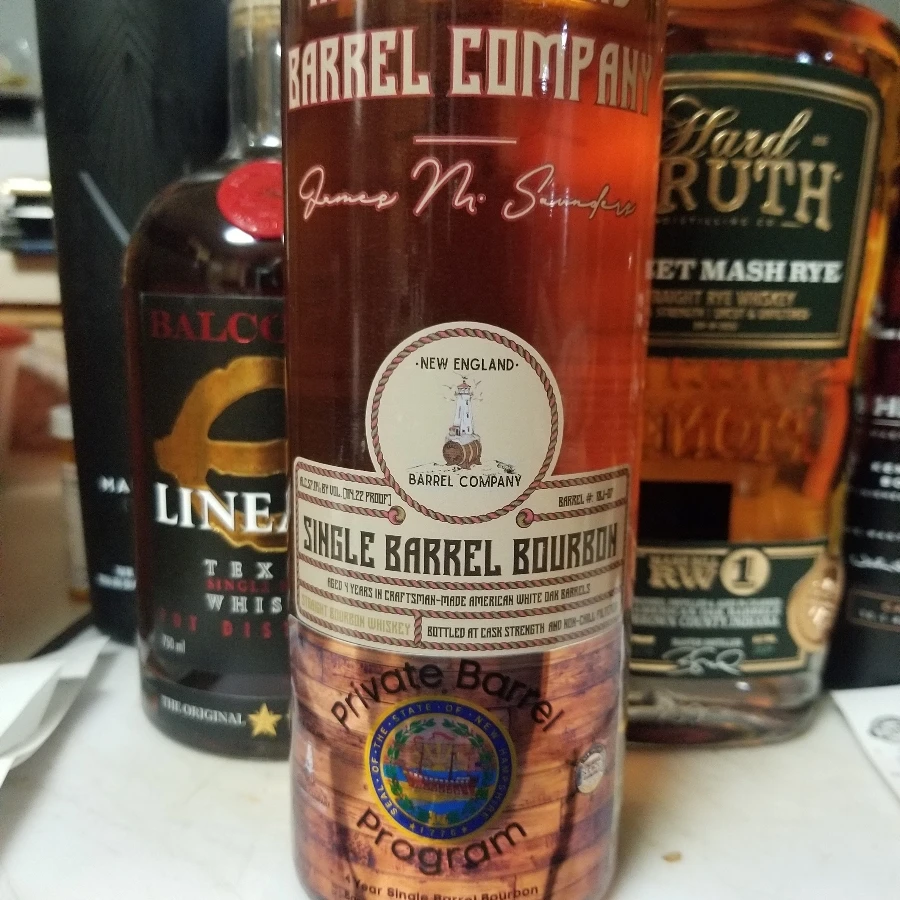 New England Barrel co single barrel bourbon