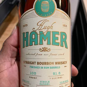 Hugh Hamer straight bourbon rum barrel finish