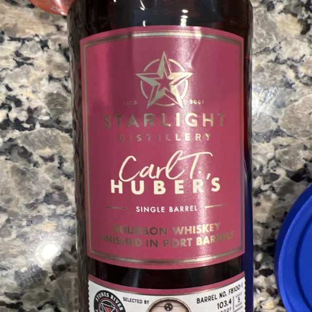 Starlight Carl T. Huber's Single Barrel Bourbon Finished in Port Barrels