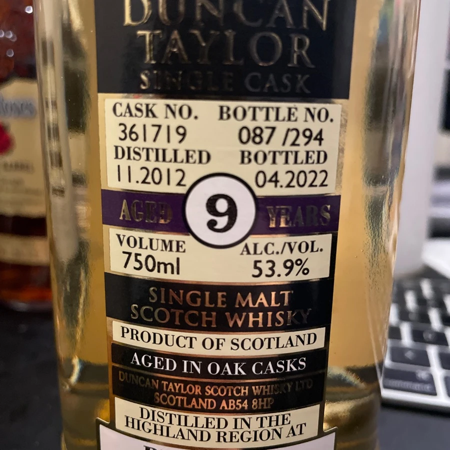 Ben Nevis 2012 Single Cask 9 Years Old (Duncan Taylor)