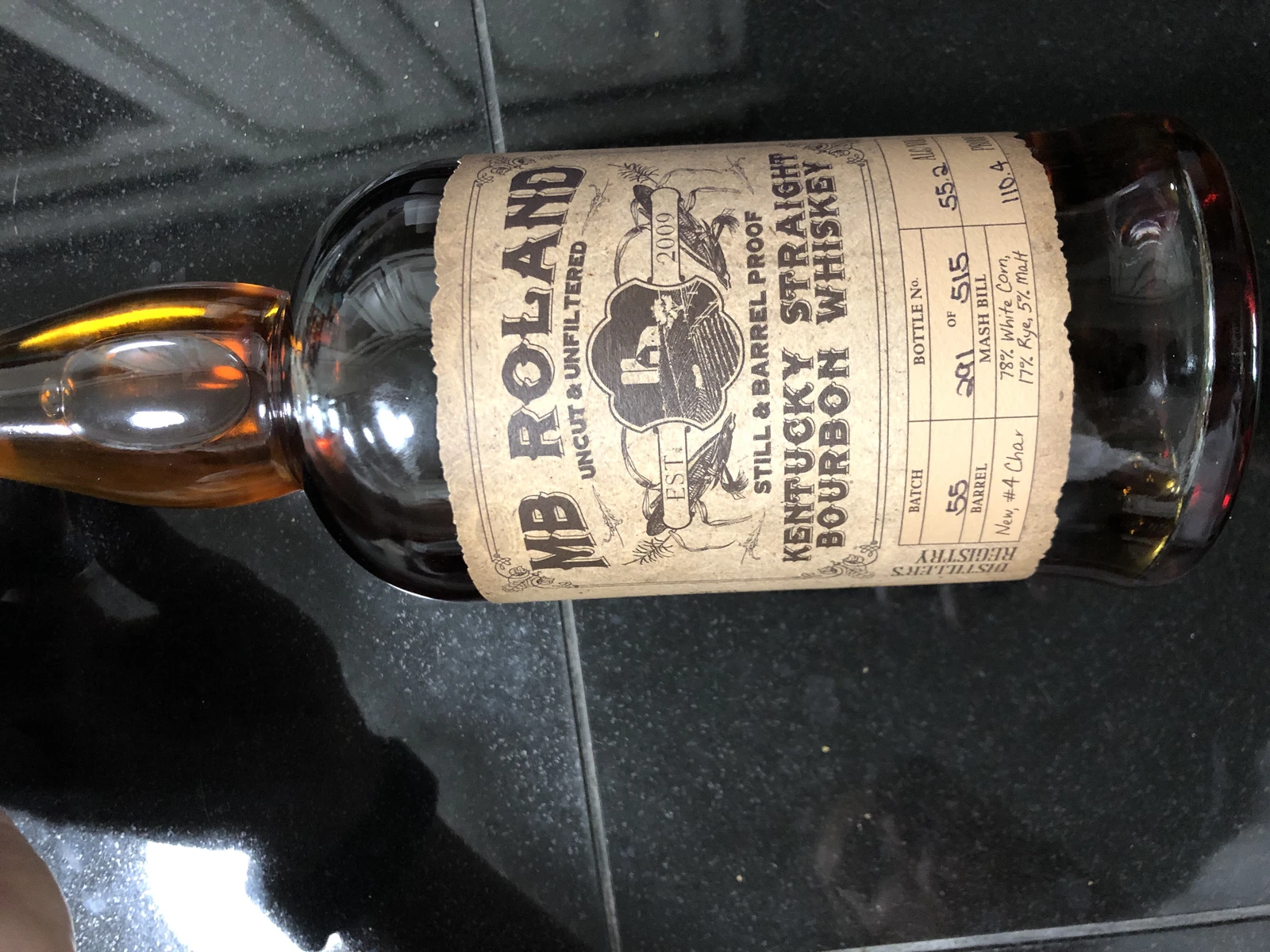 MB Roland Kentucky Straight Bourbon Whiskey (Batch 55)