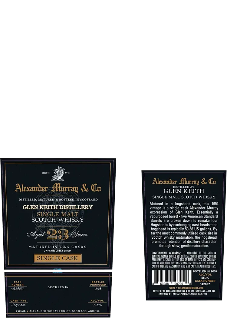 Alexander Murray Glen Keith 23yr Cask 142857 Speyside Single Malt