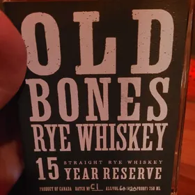 Old Bones rye whiskey 15 year reserve