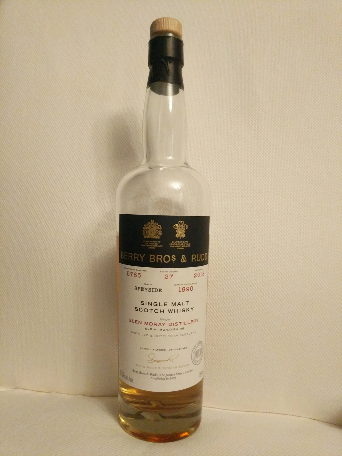 Glen Moray 1990 27 Year Cask #5785 (Berry Bros & Rudd)