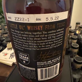 Balcones ZZTop Tres Hombres Texas whisky ZZ22-1 - 5/5/22 & 4/8/22
