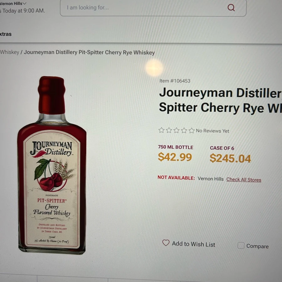Journeyman distiller aspitter Cherry rye whiskwy