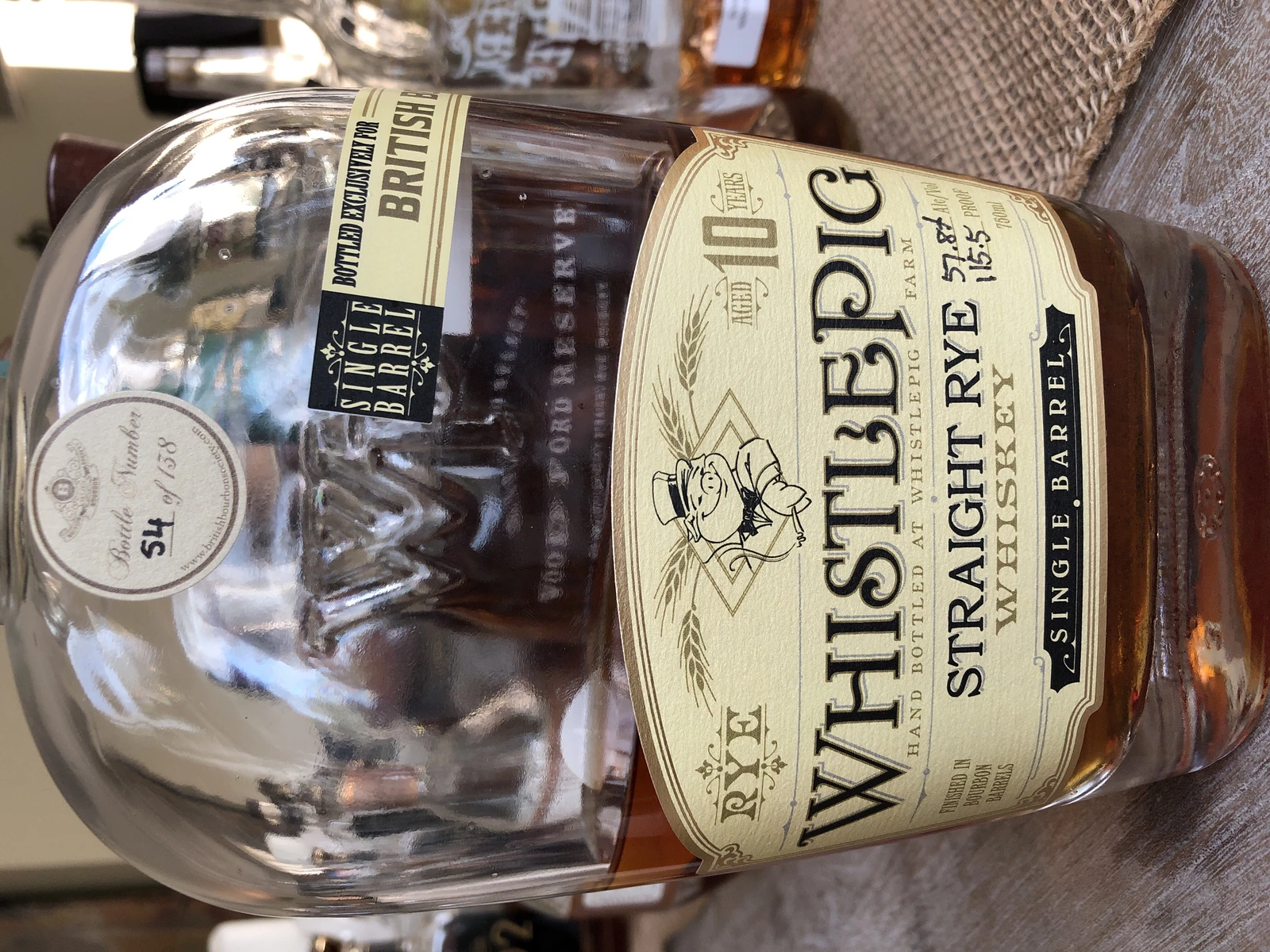WhistlePig 10 year straight rye BBS barrel