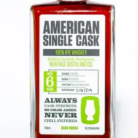 Heritage Distilling (American Single Cask #0004)