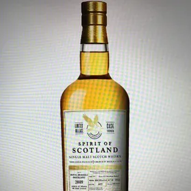 Spirit of Scotland Brackla 15 Year Single Malt Scotch Whisky 2009 Single Cask