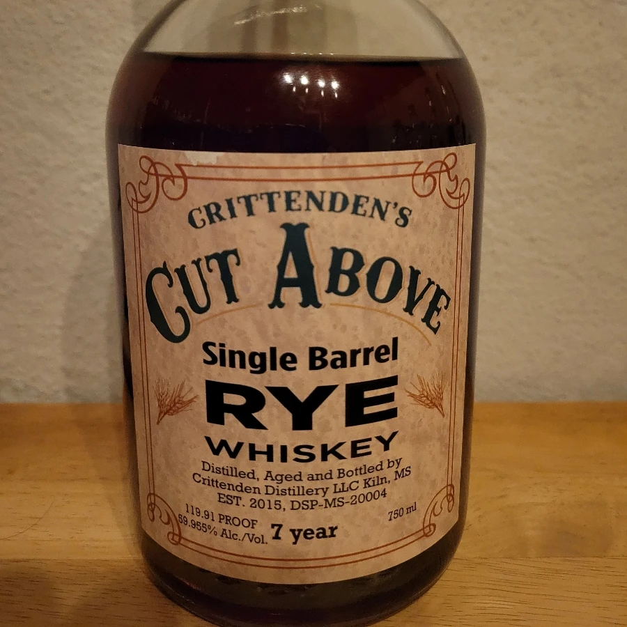 Crittenden's Cut Above Single Barrel Rye