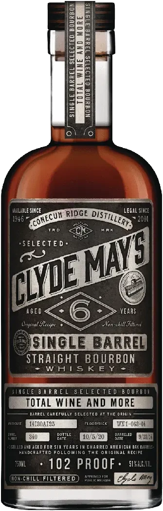 Clyde Mays Straight Bourbon 102pf 6 Year Barrel Select