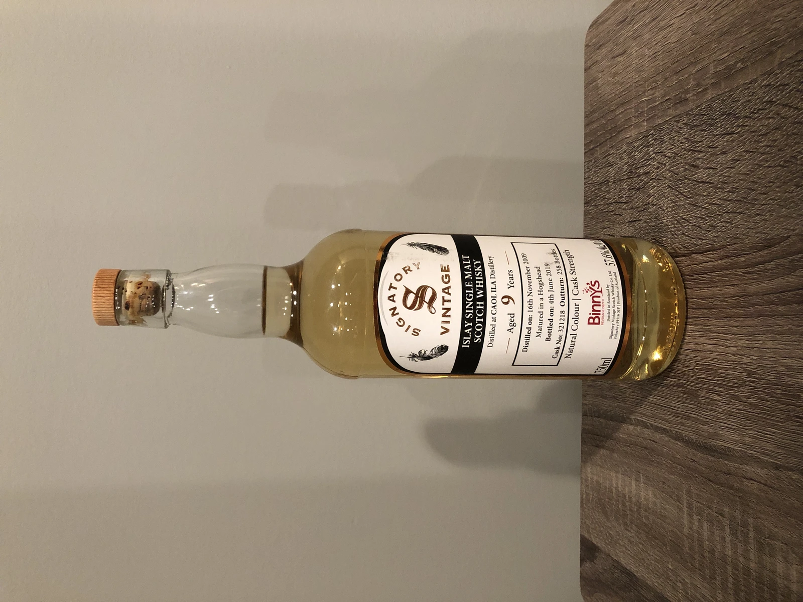 Caol Ila 2009 9 Year Cask #321218 (Signatory) Binny's