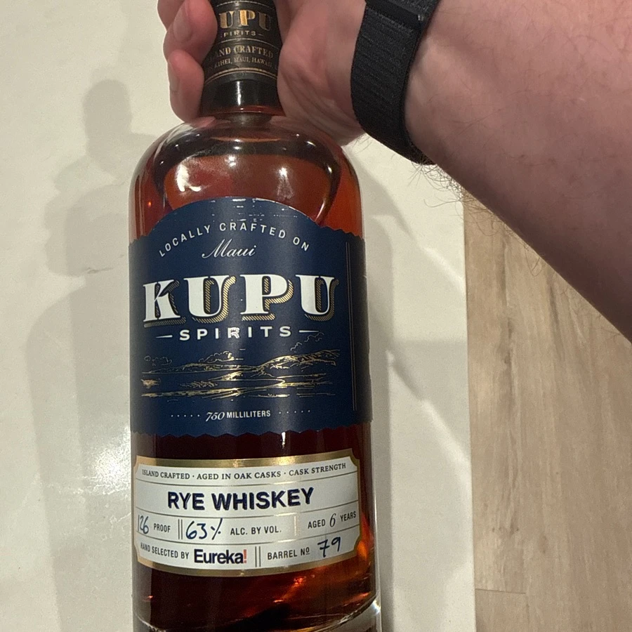 Kupu Spirits Rye whiskey