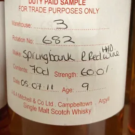 Springbank 9 Year Red Wine Hogshead