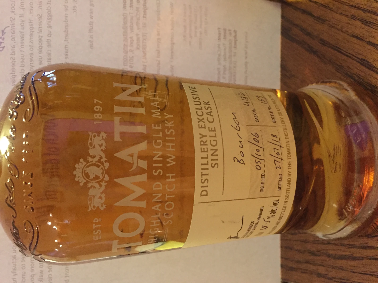 Tomatin Distillery Single Cask