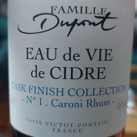 Famille Dupont eau de vie de cidre cask finish collection N⁰1 Caroni rhum