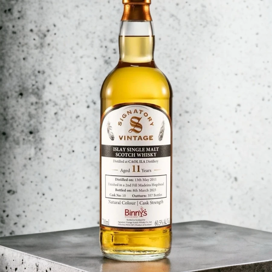 Signatory Caol Ila 11 year old Finished in Madeira Hogshead # 10 Binny's Handpicked 2011