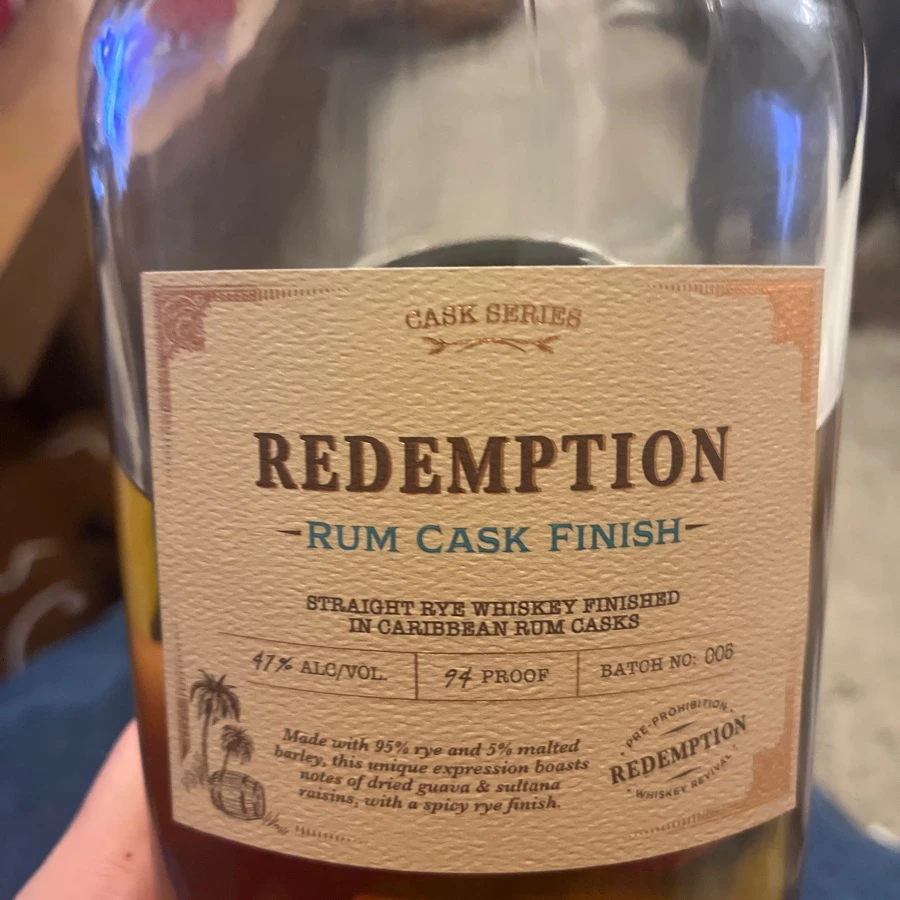 Redemption Rye Rum Cask Finish (Batch 5)