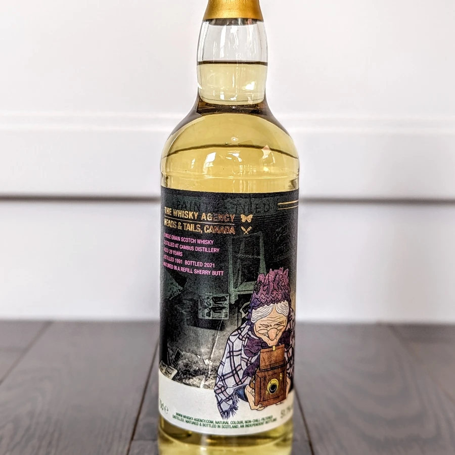 The Whisky Agency Cambus 1991 29 Year Single Grain Scotch Whisky (Heads & Tails Canada)