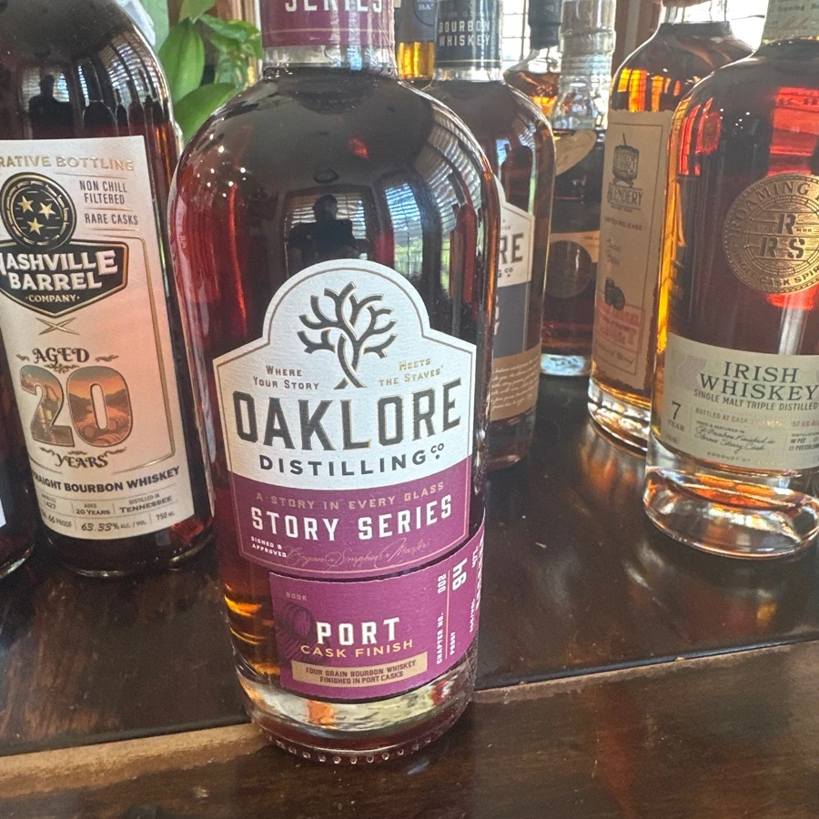 Oaklore Distilling Story Series Four Grain Bourbon Whiskey Finished in Port Casks