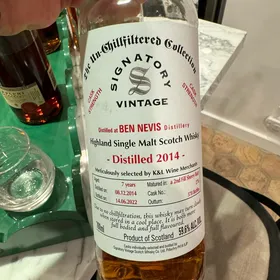 Ben Nevis Highland Single Malt, Signatory Vintage 2014, Aged 7 Years