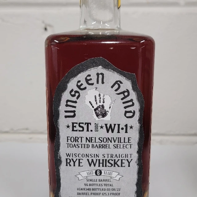 Great Northern Unseen Hand Fort Nelsonville Toasted Barrel Select Straight Rye Whiskey