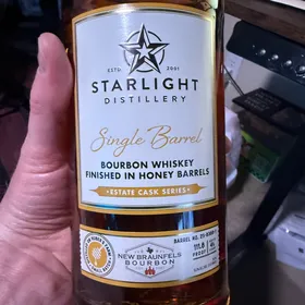 Starlight Single Barrel Bourbon Whiskey Finished In Honey Barrels Estate Cask Series (New Braunfels Bourbon)