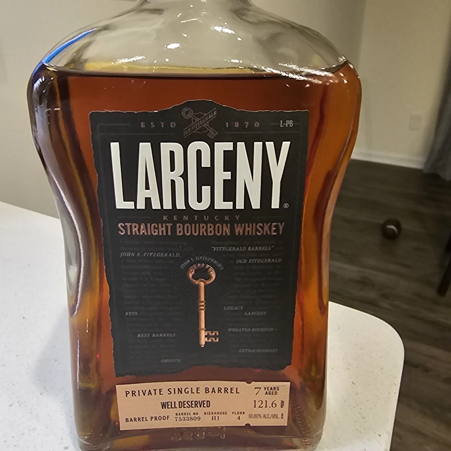 Larceny Straight Bourbon Whiskey Private Single Barrel  Well Deserved