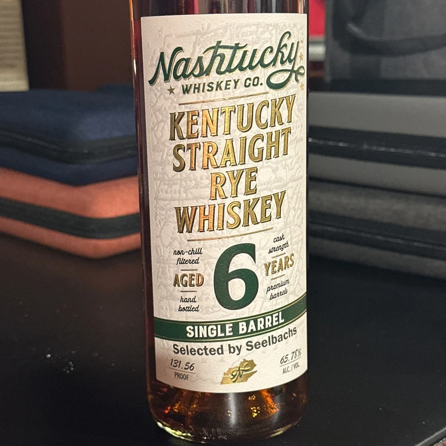 Nashtucky Cask Strength Kentucky Straight Rye Whiskey Aged 6 Years Single Barrel Selected by Seelbachs (barrel #10015)
