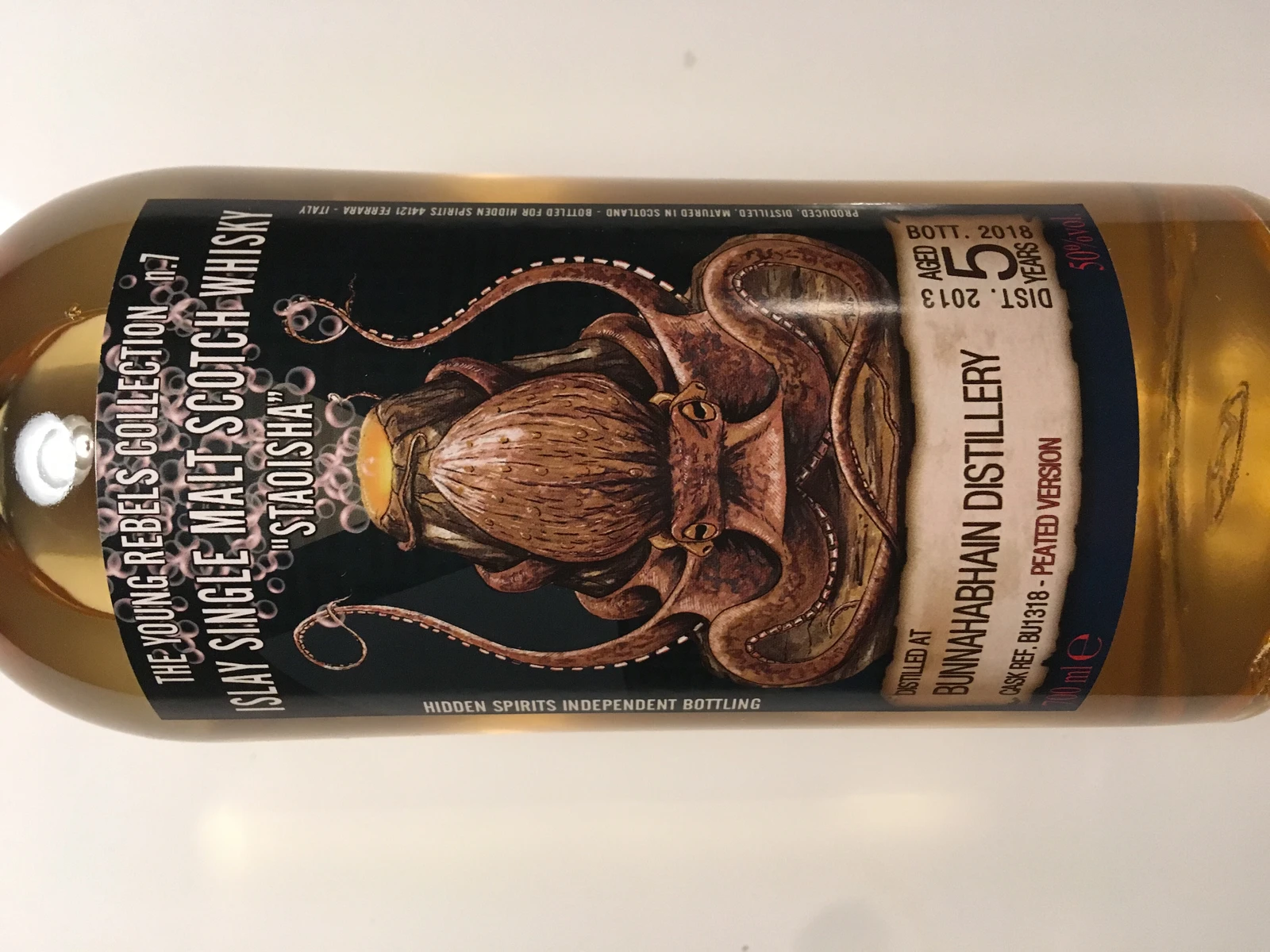 Bunnahabhain 5 Year. Peated version. The young rebel collection - no. 7 (Hidden Spirits)