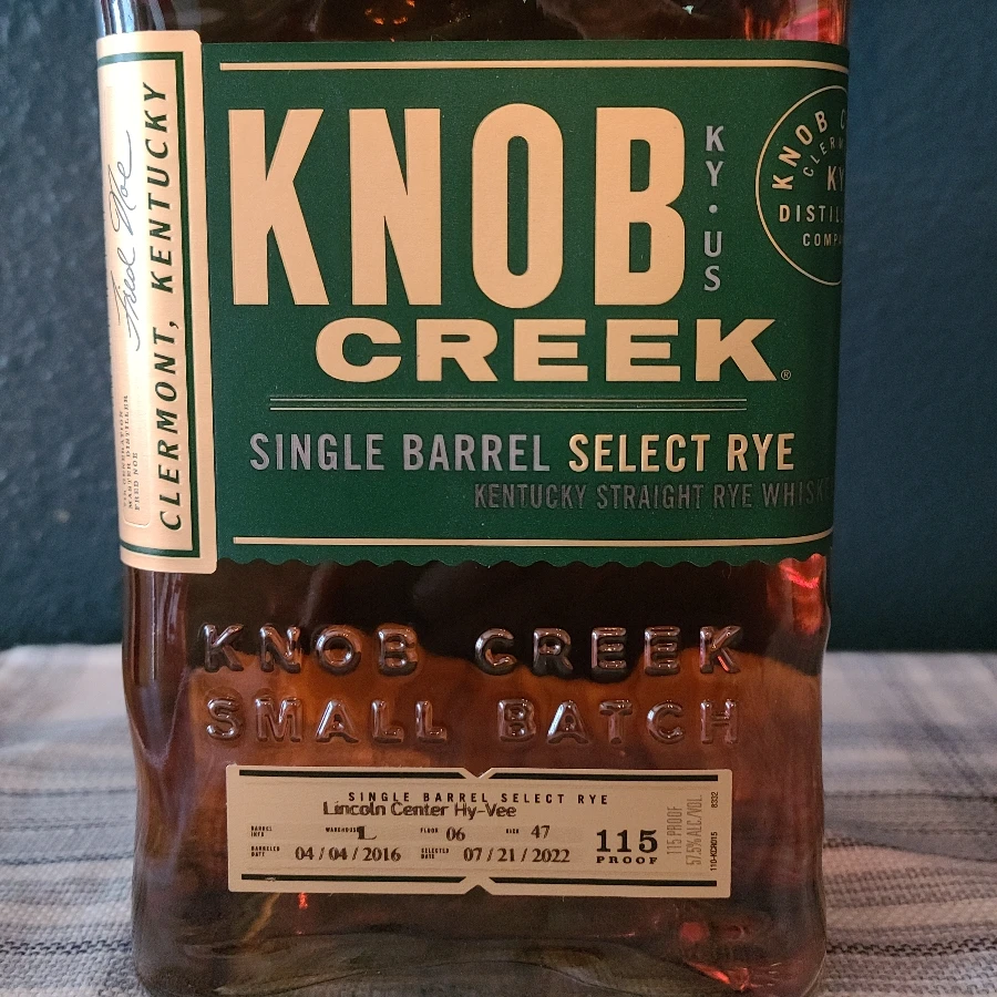 Knob Creek Single Barrel Select Rye Lincoln Center Hyvee Pick