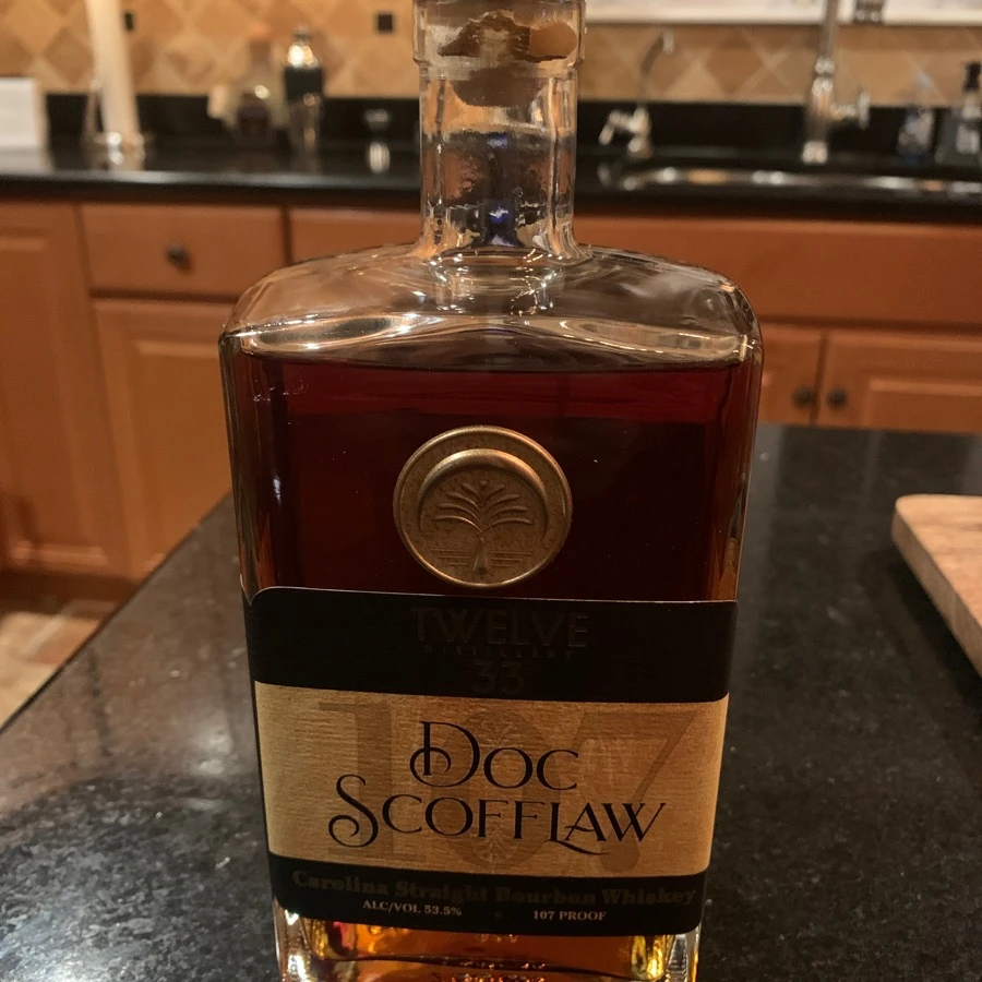 Twelve 33 Distillery Doc Scofflaw Carolina Straight Bourbon Whiskey 107 Proof