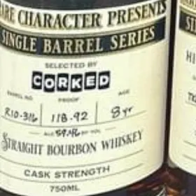 Rare Character Single Barrel Straight Bourbon (RIO-316 Corked)