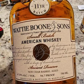 Wattie Boone & Sons 11 Year small Batch American  Whiskey