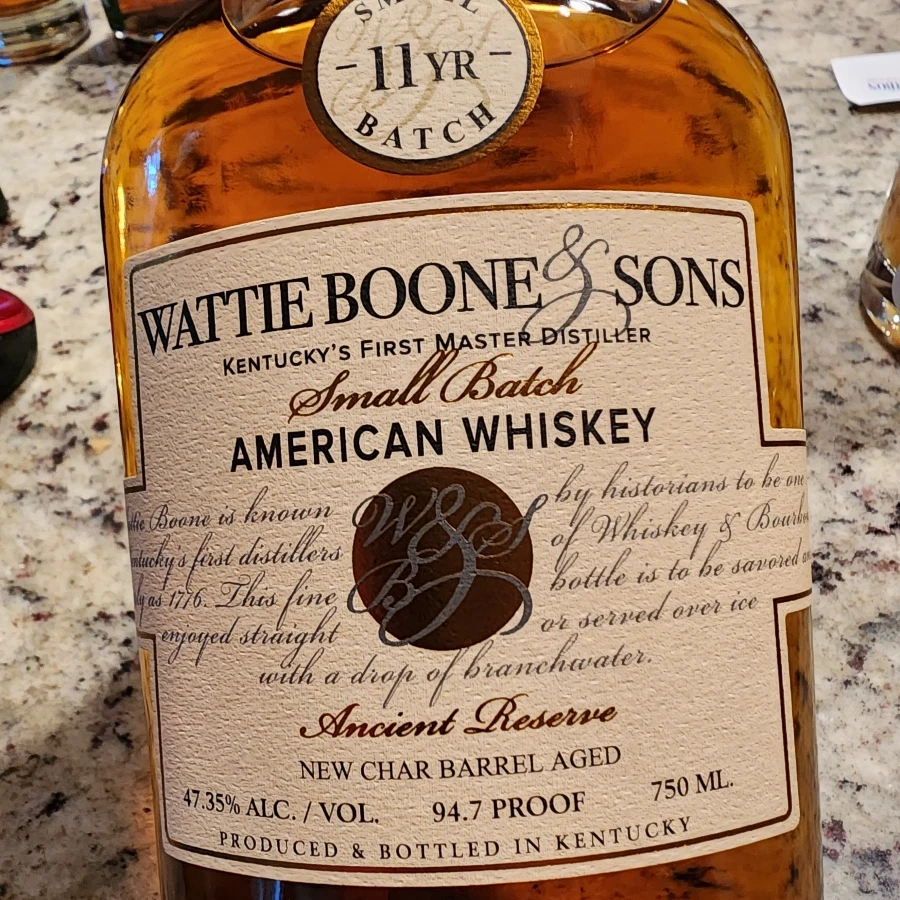 Wattie Boone & Sons 11 Year small Batch American  Whiskey